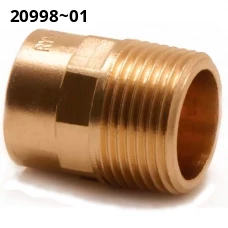 Медные переходы с наружной резьбой ГОСТ 32598-2013. Медь Cu-DHP. Размер 22 Медные переходы с наружной резьбой ГОСТ 32598-2013. Медь Cu-DHP. Размер 22